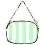 Vertical Stripes - White and Mint Green Chain Purse (One Side)