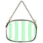 Vertical Stripes - White and Mint Green Chain Purse (Two Sides)