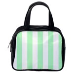 Vertical Stripes - White and Mint Green Classic Handbag (One Side)