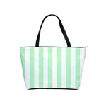 Vertical Stripes - White and Mint Green Classic Shoulder Handbag (One Side)