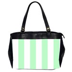 Vertical Stripes - White and Mint Green Classic Oversize Office Handbag (Two Sides)