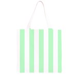 Vertical Stripes - White and Mint Green Grocery Light Tote Bag