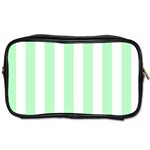 Vertical Stripes - White and Mint Green Toiletries Bag (One Side)