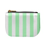 Vertical Stripes - White and Mint Green Mini Coin Purse