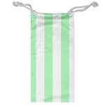 Vertical Stripes - White and Mint Green Jewelry Bag