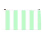 Vertical Stripes - White and Mint Green Pencil Case