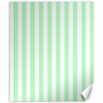 Vertical Stripes - White and Mint Green Canvas 8  x 10 