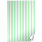 Vertical Stripes - White and Mint Green Canvas 20  x 30 