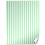 Vertical Stripes - White and Mint Green Canvas 36  x 48 