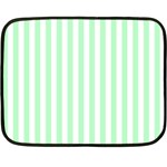 Vertical Stripes - White and Mint Green Double Sided Fleece Blanket (Mini)