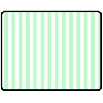 Vertical Stripes - White and Mint Green Fleece Blanket (Medium) (One Side)