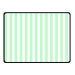 Vertical Stripes - White and Mint Green Fleece Blanket (Small) (One Side)