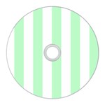 Vertical Stripes - White and Mint Green CD Wall Clock