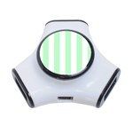 Vertical Stripes - White and Mint Green Portable USB Hub (One Side)