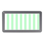 Vertical Stripes - White and Mint Green Memory Card Reader (Mini)