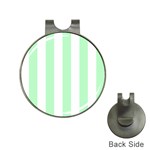 Vertical Stripes - White and Mint Green Golf Ball Marker Hat Clip