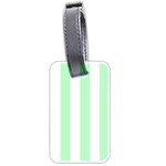 Vertical Stripes - White and Mint Green Luggage Tag (One Side)