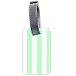 Vertical Stripes - White and Mint Green Luggage Tag (Two Sides)