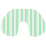 Vertical Stripes - White and Mint Green Travel Neck Pillow