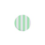 Vertical Stripes - White and Mint Green 1  Mini Button