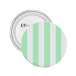 Vertical Stripes - White and Mint Green 2.25  Button