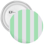 Vertical Stripes - White and Mint Green 3  Button