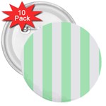 Vertical Stripes - White and Mint Green 3  Button (10 pack)