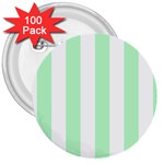 Vertical Stripes - White and Mint Green 3  Button (100 pack)