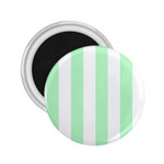 Vertical Stripes - White and Mint Green 2.25  Magnet