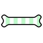 Vertical Stripes - White and Mint Green Magnet (Dog Bone)