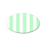 Vertical Stripes - White and Mint Green Sticker (Oval)