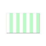 Vertical Stripes - White and Mint Green Sticker (Rectangular)