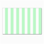 Vertical Stripes - White and Mint Green Postcard 4  x 6 