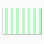 Vertical Stripes - White and Mint Green Postcard 5  x 7 