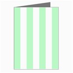 Vertical Stripes - White and Mint Green Greeting Card