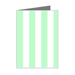 Vertical Stripes - White and Mint Green Mini Greeting Card