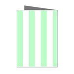 Vertical Stripes - White and Mint Green Mini Greeting Cards (Pkg of 8)