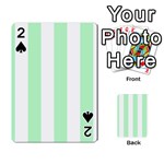 Vertical Stripes - White and Mint Green Playing Cards 54 Designs