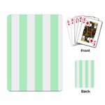 Vertical Stripes - White and Mint Green Playing Cards Single Design