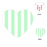 Vertical Stripes - White and Mint Green Playing Cards (Heart)