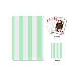 Vertical Stripes - White and Mint Green Playing Cards (Mini)