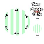 Vertical Stripes - White and Mint Green Playing Cards 54 (Round)