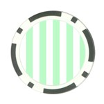 Vertical Stripes - White and Mint Green Poker Chip Card Guard