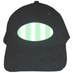 Vertical Stripes - White and Mint Green Black Cap