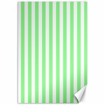 Vertical Stripes - White and Light Green Canvas 12  x 18 