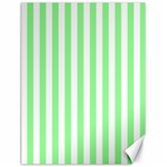 Vertical Stripes - White and Light Green Canvas 18  x 24 