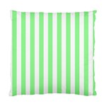 Vertical Stripes - White and Light Green Standard Cushion Case (One Side)