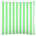 Vertical Stripes - White and Light Green Standard Flano Cushion Case (One Side)