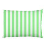 Vertical Stripes - White and Light Green Pillow Case (One Side)