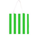 Vertical Stripes - White and Lime Green Grocery Light Tote Bag